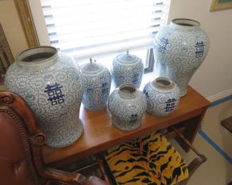 Great Selection of Large Chinese Blue & White Porcelain Jars and Vases