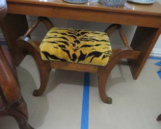 Lovely Tiger Print Upholstered Stool