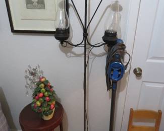 Electrified Wrought Iron Lantern Floor Lamp