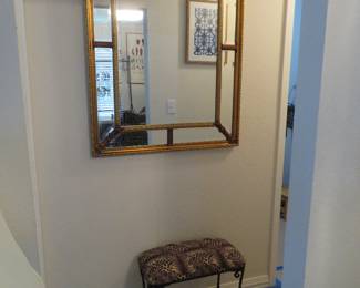 very Nice Gilt Mirror with Bevelled Glass