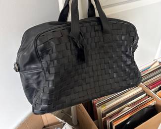 #155 Leather Overnight bag Made in Italy $80. Excellent!