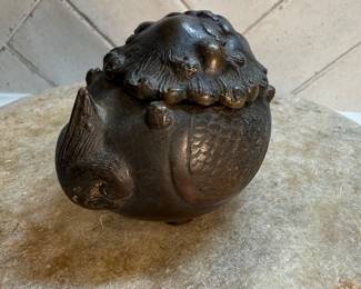 #118 "A Japanese Bronze Incense Burner in the Shape of a Guardian Lion from the Late Edo Period or Early Meiji Period - 175 Years Old" $125.00