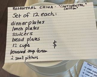 #35 Rosenthal China " Carillon" 12 place setting 63 pcs. $150.00
