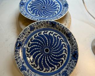 #106 "A Pair of Japanese Plates from Arita with Swirl Designs in Cobalt Blue from the Late Edo or Early Meiji Period – 175 Years Old" $135.00