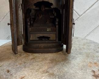 	#100	"A Japanese Portable Travel Shrine Featuring the Buddhist Monk Kobo Daishi on a Throne from the Edo Period - 200 Years Old [4.88 inches tall]"	 $100.00 				