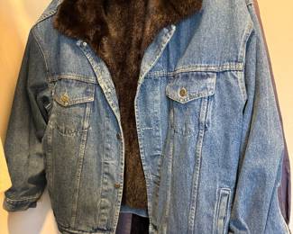 #154 Denim Jacket lined in Mink Size L $150