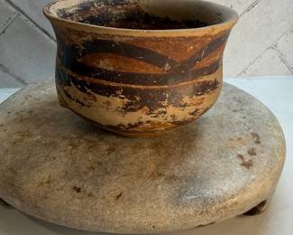 #65 "An Ancient Chinese Yangshao Pottery Jar with Painted Designs in Pale Red and Black from the Neolithic Period - 5000 Years Old" $225.00