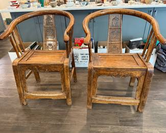 #30 Antique Chairs 1850s Chinese Elm set of 2 $250.00
