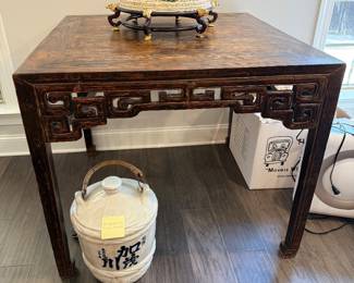 #28 Mahjong Table China 1850s Chinese Cypress 39x33 $225.00