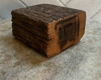 #150 "A Japanese Incense Box Made from 1000-Year-Old Timber from Kofuku-ji Temple in Nara with Gold Lacquer Interior and Fire-Branded Exterior - Crafted 50 to 100 Years Ago" $100.00