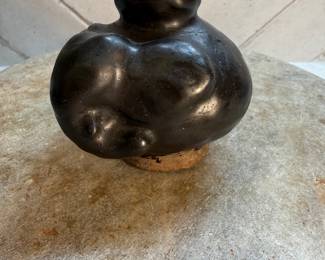 #82 "A Small Khmer Lime Pot in Dark Chocolate Brown Glaze in the Shape of an Elephant from the Angkor Period of Cambodia - 800 Years Old" $195.00