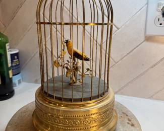 #46 1940's Mechanical Bird in a Cage SOLD