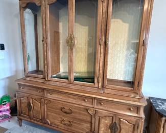#51 Modernage lighted China cabinet w/glass shelves 73x20x83 $100.00
