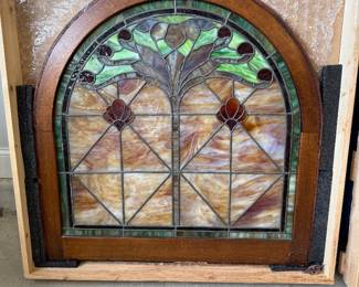 #48 Arched stained Glass 32x34 SOLD