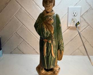 #114 "A Ming-Style Chinese Pottery Figure of a Male Court Attendant from the Qing Dynasty or Possibly the Ming Dynasty - Between 200 to 500 Years Old" $195.00