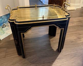 #9 End Table with Brass 24x17x17 $80.00