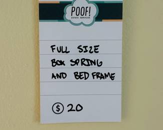 Full Size Box Spring and Bed Frame