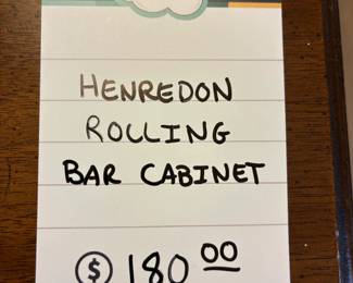 Henredon Rolling Bar Cabinet