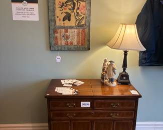 Henredon Rolling Bar Cabinet, Andrea By Sadek Figure