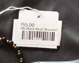 14k Black Bead Bracelet