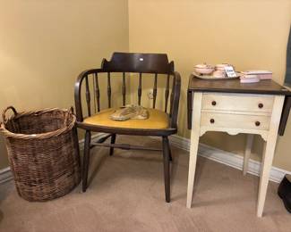 Baskets, Antique Chair, Royal Austria Vanity Set, Folding Side Table