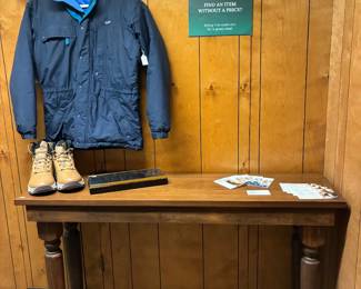 Clothing, Shoes, Wooden Table