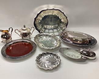  VINTAGE SILVER PLATE SERVING SET Sheridan, Newport and more