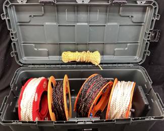 ROLLING UTILITY CASE WITH SYNTHETIC ROPES ON SPOOLS NO SHIPPING PICKUP ONLY