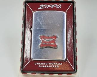  Vtg. lightly used Miller High Life Zippo Classic Zippo with Miller brewing company endorsement
