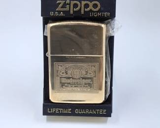 BRASS BUDWEISER ZIPPO Classic brass Zippo with BUDWEISER endorsement. Never used