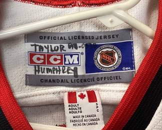 EARLY 2000s NHL CAROLINA HURRICANES AUTOGRAPHED JERSEY, GLEN WESLEY, JOSEPH VESICEK, BRET HEDICAN AND MORE