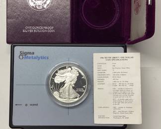 1986-S U.S. Silver Eagle dollar 99.9 silver coin