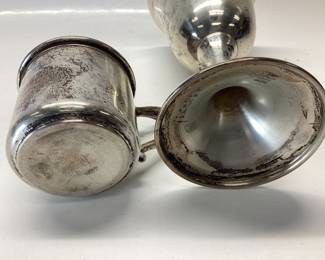 STERLING SILVER GORHAM GOBLET #272 WITH A BABY CUP BY WEB SILVER STERLING #513 232.67 GRAMS