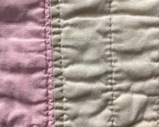 1920s HAND STITCHED BASKET PATTERN QUILT 60 x 78