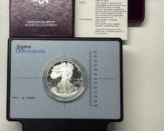  1992-S U.S. Silver Eagle dollar 99.9 silver coin