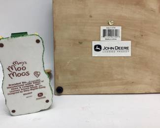 MARY MOO MOOS JOHN DEERE BOY MODEL D TRACTOR AND JONH DEERE TIC TAC TOE GAME 5 each tractors and trailers