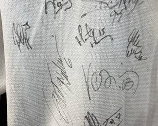 EARLY 2000s NHL CAROLINA HURRICANES AUTOGRAPHED JERSEY, GLEN WESLEY, JOSEPH VESICEK, BRET HEDICAN AND MORE