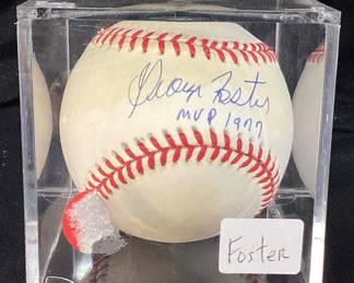 SHOULD BE HOF CINCINNATI REDS GEORGE FOSTER 1977 MVP AUTOGRAPHED BASEBALL, NO COA