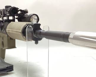 GWACS ARMORY MODEL CAV-15 MKII 5.56cal RIFLE WITH WEAVER SCOPE, SKYSTED FLASHLIGHT, 3 MAGAZINES & DRUM MAGAZINE