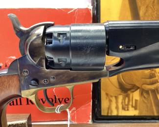 Traditions 1860 Colt Army 44.cal percussion Italian made pistol FR18602 Colt 1860 Army Replica in .44 cal black powder with original box. Includes picture of the iconic John Wayne
