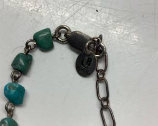 CAROLYN POLLACK QUUC TURQUOISE PENDANT ON A LIQUID STERLING SILVER NECKLACE AND RELIOS BY CAROLYN POLLACK TURQUOISE NUGGET NECKLACE 26.18 total grams