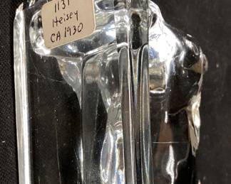 1930 HEISEY CRYSTAL SCOTTISH TERRIER GLASS FIGURINE, 3in H