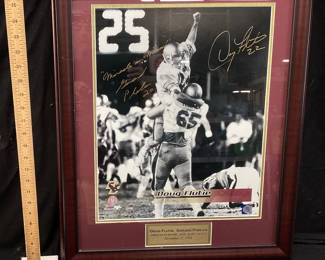 AUTOGRAPHED DOUG FLUTIE #22 & GERARD PHELAN #20 BOSTON COLLEGE 1984 MIRACLE IN MIAMI-HAIL MARY CATCH FRAMED PHOTOGRAPH, COA NO SHIPPING PICKUP ONLY