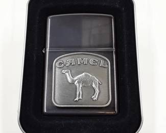 Vtg. Camel midnight chrome tombstone Zippo RJ REYNOLDS CAMEL Zippo