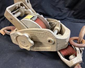 VTG. LUG-ALL WEB STRAP COME-ALONG RATCHET WINCH HOIST
