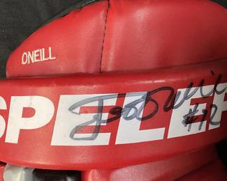 NHL EARLY 2000s CAROLINA HURRICANES AUTOGRAPHED HAT AND GLOVE, NO COA