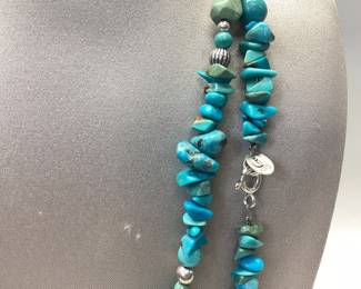 2 CAROLYN POLLACK RELIOS STERLING SILVER AND TURQUOISE NECKLACES WITH QUOC TURQUOISE EARRINGS