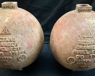 2 VTG. UNDERWRITER LABS RETARD CHAMBER MODEL F F211FIRE SPRINKLER SYSTEM EXTINGUISHERS