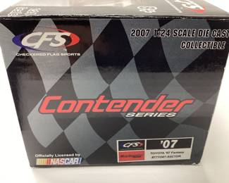 CHECKERED FLAG SPORTS DIE-CAST CAR FEATURING 2007 TOYOTA CAMRY NASCAR DESIGN FROM THE CONTENDER SERIES CAR IS AUTOGRAPHED ON THE HOOD\