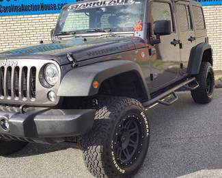 2017 Jeep UNLIMITED SPORT VIN: 1C4BJWDG5HL685624 Miles: 75138 Engine: V6 Color: CHARCOAL 2017 JEEP WRANGLER UNLIMITED SPORT 4x4, 75,138 MILES, 3.6L V6 ENGINE, 5 SPEED AUTOMATIC TRANSMISSION, LIFTED SUSPENSION, TITLE ON HAND